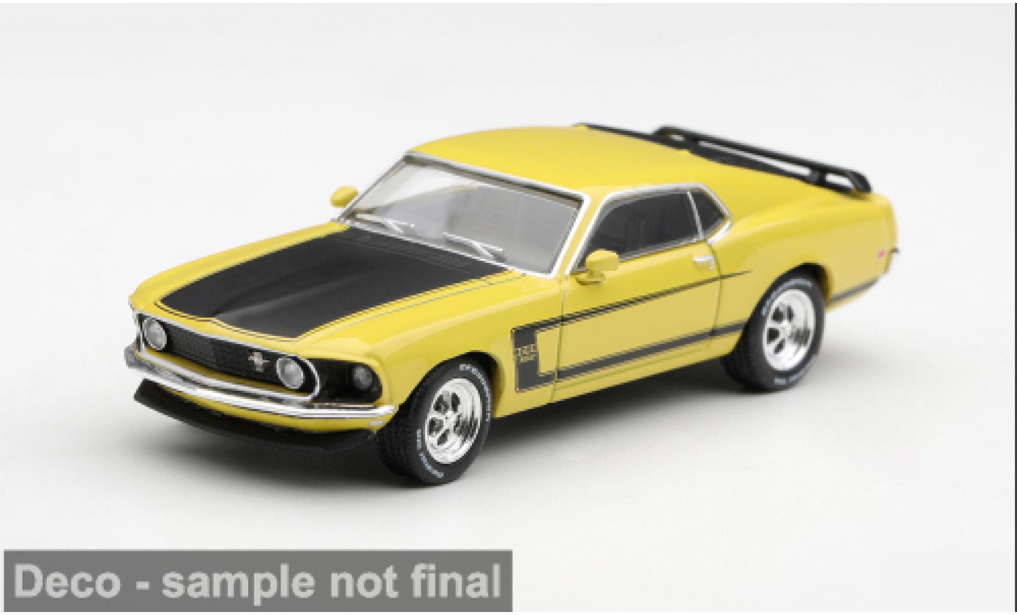 Ford Mustang 1/64 Mini GT Boss 302 gelb/schwarz 1969 1:64 modellautos