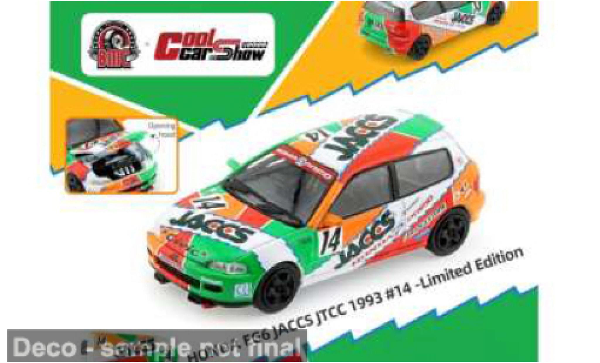 Honda Civic 1/64 BM Creations (EG6) JTCC Mooncraft JACCS #14 N.Hattori/K.Kaneishi 1:64 modellautos