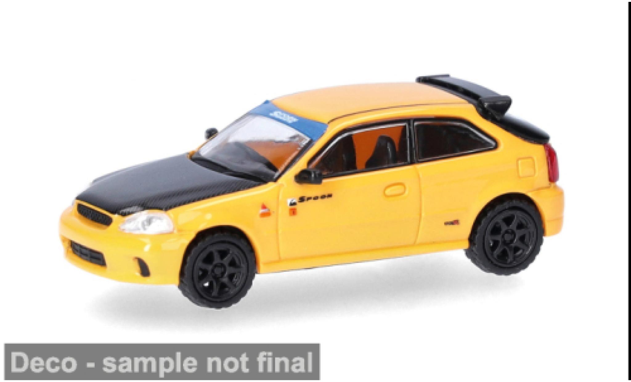 Honda Civic 1/87 Micro City 87 Type R (EK9) gelb/schwarz 1:87 modellautos