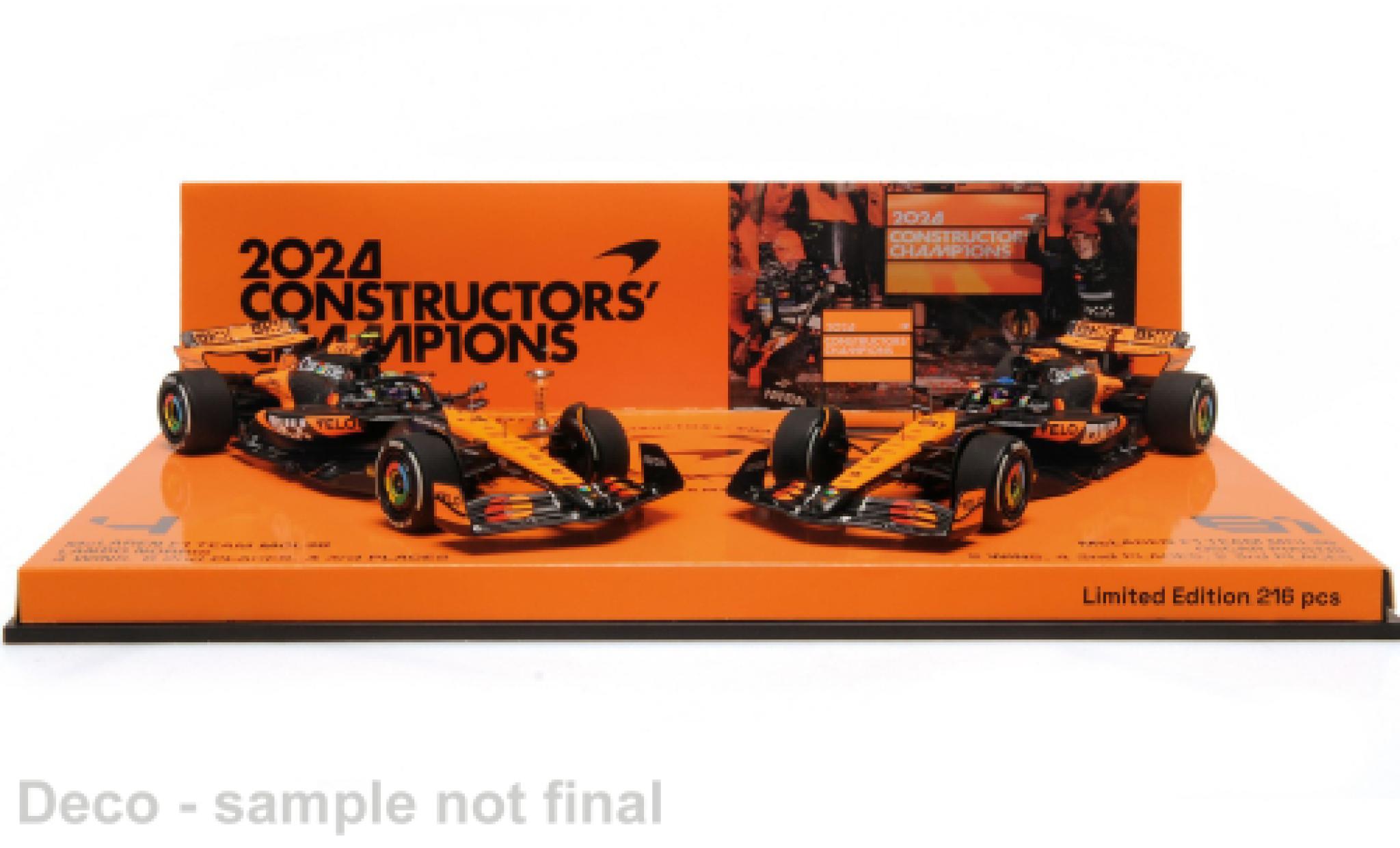 McLaren F1 1/43 Minichamps 2 Car Set: MCL38 GP Abu Dhabi 2024 Team L.Norris/O.Piastri 1:43 modellautos