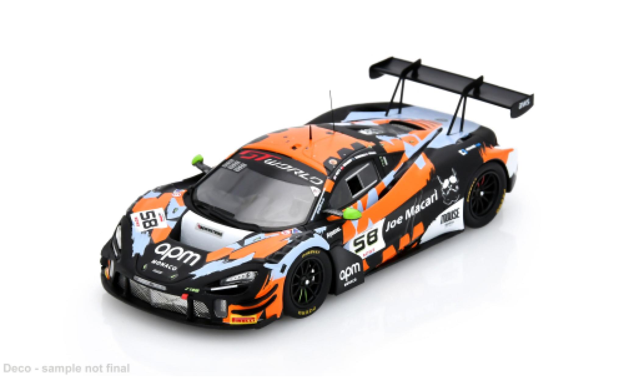 McLaren 720 1/43 Spark S GT3 EVO 24h Spa 2025 Garage 59 #58 A.Smalley/F.Schandorff 1:43 modellautos