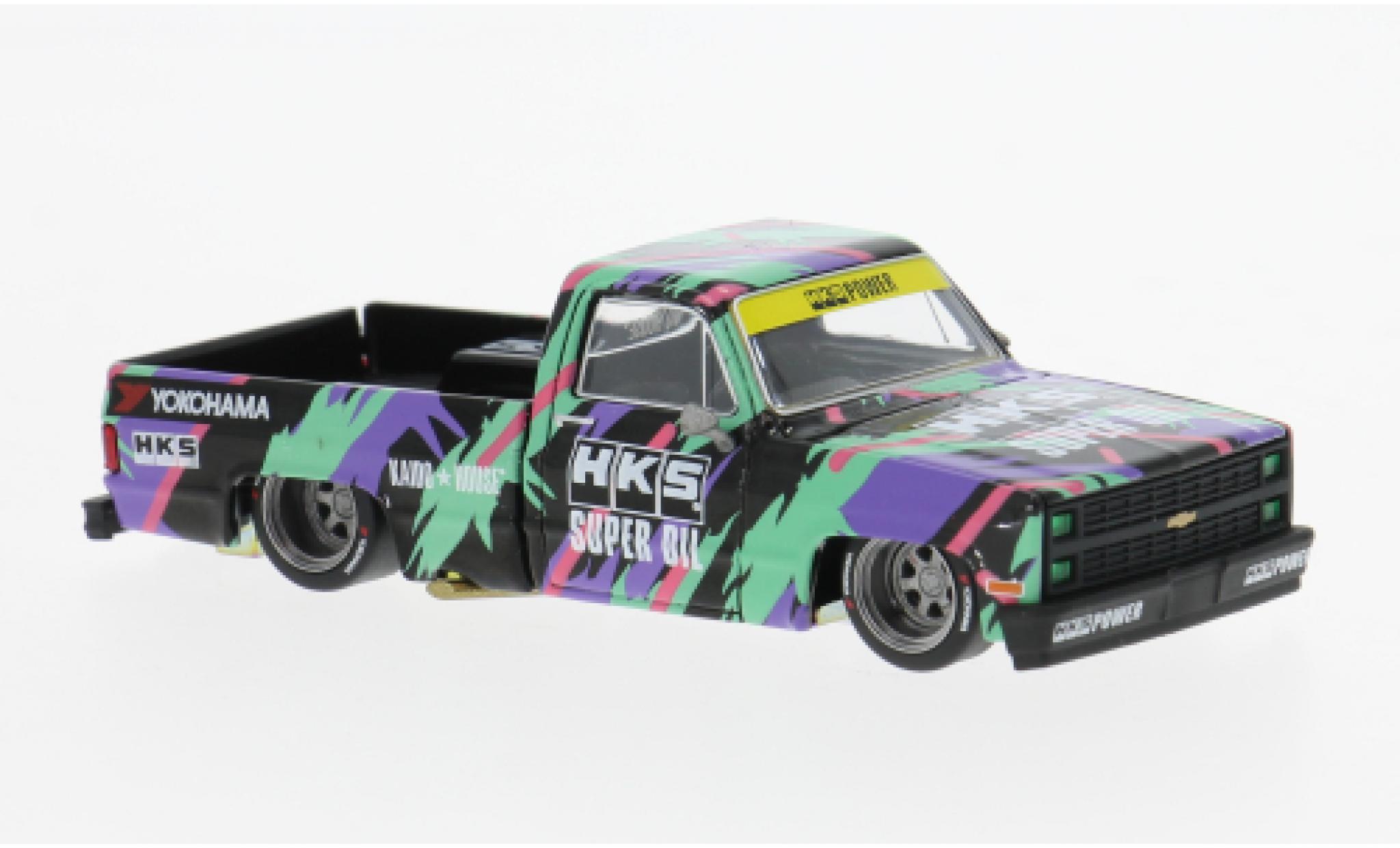Chevrolet Silverado Mini GT Kaido HKS V1 schwarz/Dekor 1:64 modellautos