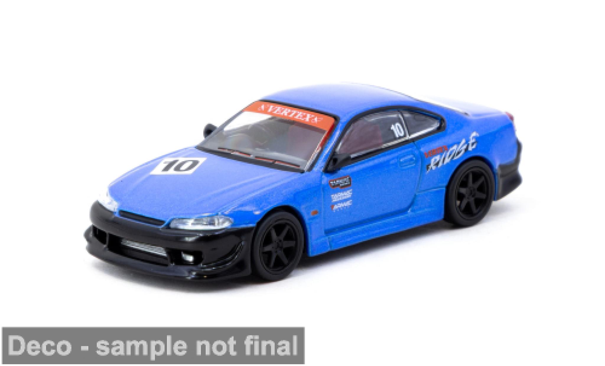 Nissan Silvia 1/64 Tarmac Works (S15) VERTEX ( 10th Anniversary) blau/schwarz 1:64 modellautos