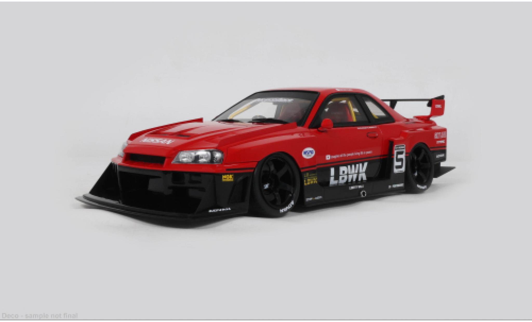 Nissan Skyline 1/18 GT Spirit R34 GT-R rot/schwarz 2020 1:18 modellautos