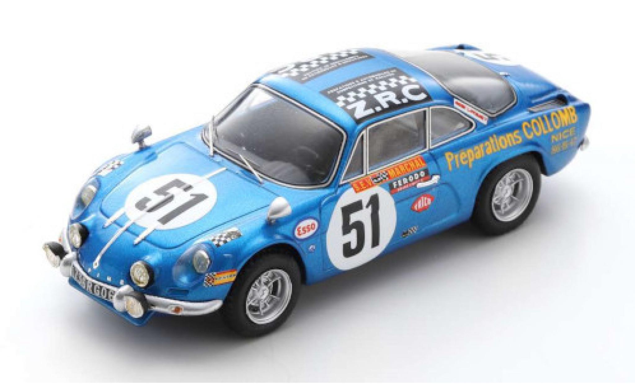 RENAULT ALPINE A110 1600S N 71 WINNER RALLY CRITERIUM DES  CEVENNES 1971 BLUE MET YELLOW Sparkスパーク 43 ミニカー 価格比較