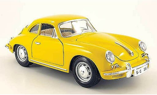 Porsche 356 1961 1/18 Burago B gelb modellautos