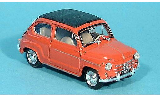 Fiat 600 D 1/43 Brumm rot geschlossen 1960 modellautos