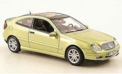 Mercedes Classe C Coupe 1/43 Minichamps gr&Atilde;&frac14;n 2001 modellautos