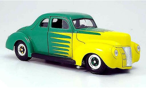Ford Hot Rod 1940 1/18 Eagle deluxe coupe hot rod gr&Atilde;&frac14;n/gelb modellautos