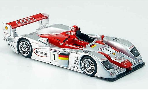 Audi R8 LMP course 1/43 IXO 2002 Biela Kris Sieger modellautos