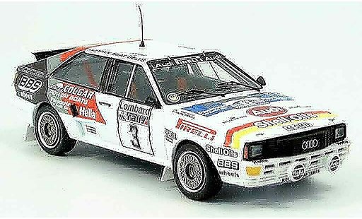 Audi Quattro rallye 1/43 Trofeu No.3 Mikkola Hertz RAC Rally 1984 modellautos