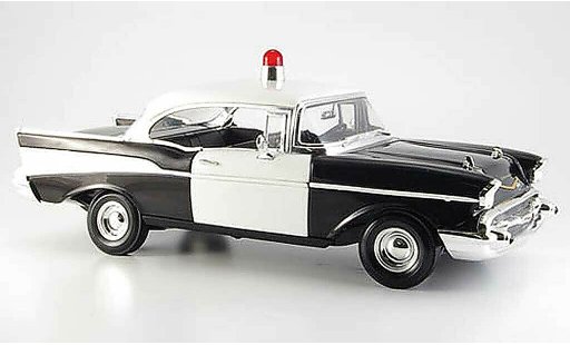 Chevrolet Bel Air Coupe 1/18 Ertl 1957 schwarz weiss us-polizei modellautos