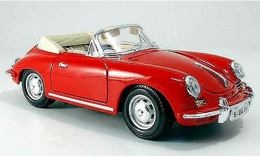 Porsche 356 1961 1/18 Burago B cabriolet rot modellautos