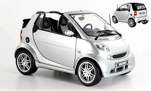 Smart ForTwo Brabus 1/18 Kyosho cabrio grau 2003 modellautos