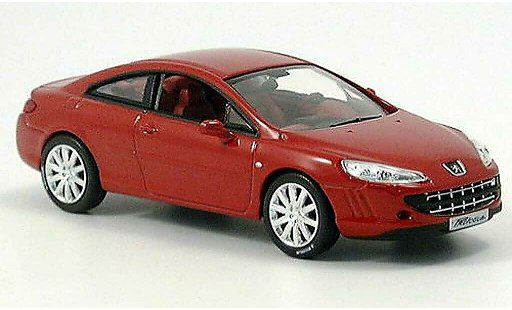 Peugeot 407 coupe 1/43 Norev rot Prasentationsmodell Autosalon Genf modellautos