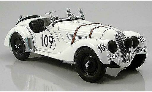 Bmw 328 mille miglia 1/18 Autoart 1938 roadster weiss numero 109 modellautos