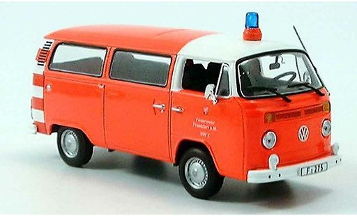 Volkswagen Combi Base 1/43 Minichamps t2 bus pompier frankfurt 1976 modellautos