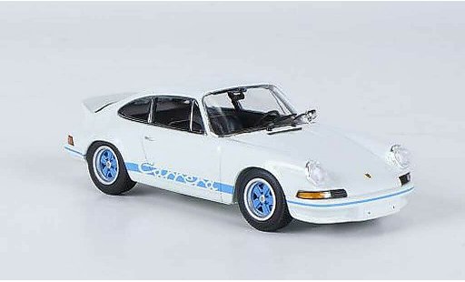 Porsche 911 Carrera 1/43 Minichamps 27 weiss avec blaun Streifen 1972 modellautos