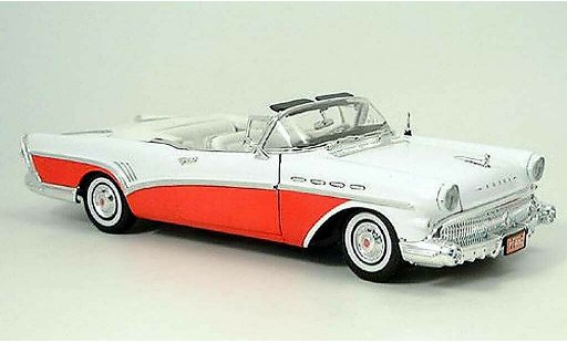 Buick Roadmaster Convertible 1/18 Motormax rot-weiss 1957 modellautos