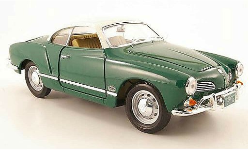 Volkswagen Karmann Ghia Base 1/18 Yat Ming ghia gr&Atilde;&frac14;n et blanc 1966 modellautos