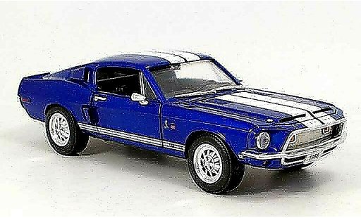 Shelby GT 500 1968 1/18 Yat Ming kr blau avec bandes weisss modellautos
