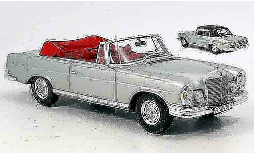 Mercedes 280 1969 1/18 Norev se cabriolet grau avec hardtop modellautos