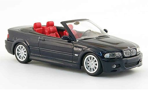 Bmw M3 Cabriolet 1/43 Minichamps E46 Cabrio schwarz 2001 modellautos