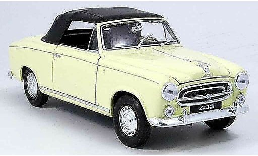 Peugeot 403 Cabriolet 1/18 Welly Cabrio beige avec capote 1957 modellautos