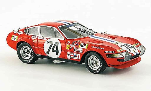 Ferrari 365 GTB/4 1/43 Red Line no.74 sechster platz le mans 1972 modellautos
