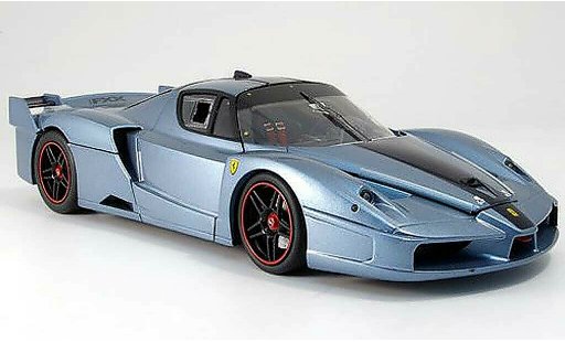 Ferrari Enzo FXX 1/18 Hot Wheels Elite blaugrau mit blaum Streifen modellautos