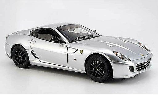 Ferrari 599 GTB 1/18 Hot Wheels Elite grau metallisee modellautos
