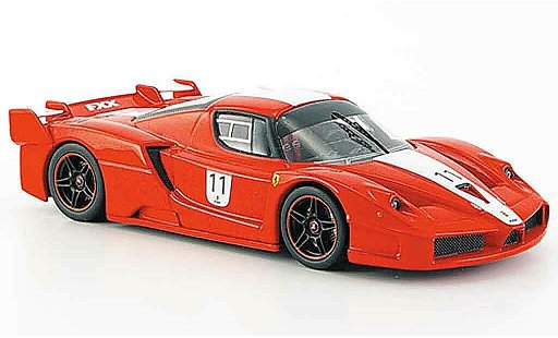 Ferrari Enzo FXX 1/43 Hot Wheels Elite no.11 signalrot avec weissem streifen modellautos