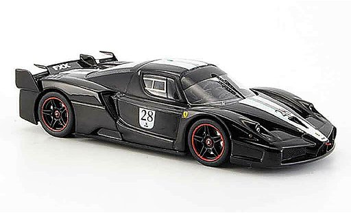 Ferrari Enzo FXX 1/43 Hot Wheels Elite no.28 schwarz avec weissem streifen modellautos