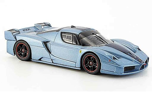 Ferrari Enzo FXX 1/43 Hot Wheels Elite blaugrau avec blaum streifen modellautos
