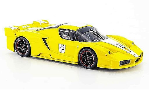 Ferrari Enzo FXX 1/43 Hot Wheels Elite no.22 gelb avec weissem streifen modellautos