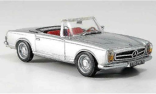 Mercedes 230 Base 1/43 IXO SL (W113) grau metallisee geoffnetes Verdeck modellautos