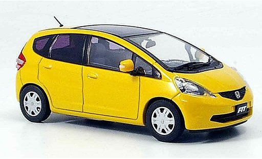 Honda Jazz Skyroof 1/43 Ebbro Fit gelb 2008 modellautos