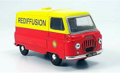 Morris J2 Van 1/43 Oxford Kasten orange gelb Rediffusion modellautos