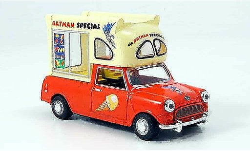Austin Mini Pick Up utilitaire 1/43 Oxford rot weiss Batman Special Eiswagen modellautos