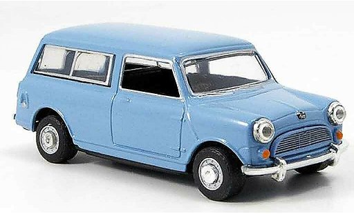 Austin Mini Van utilitaire 1/43 Oxford Mini Traveller blau grau modellautos