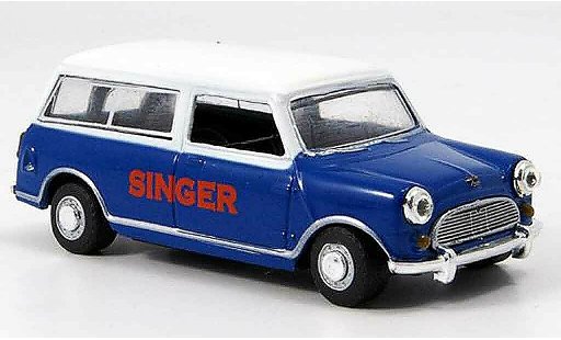 Austin Mini Van utilitaire 1/43 Oxford Traveller blau weiss Singer modellautos