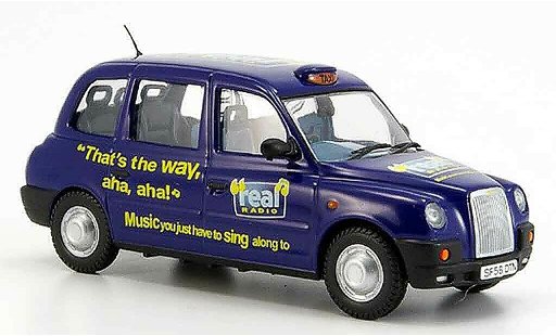 Austin TX4 taxi 1/43 Oxford blau Real Radio modellautos