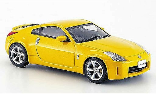 Nissan 350Z Base 1/43 Ebbro Fairlady gelb Facelift 2007 modellautos