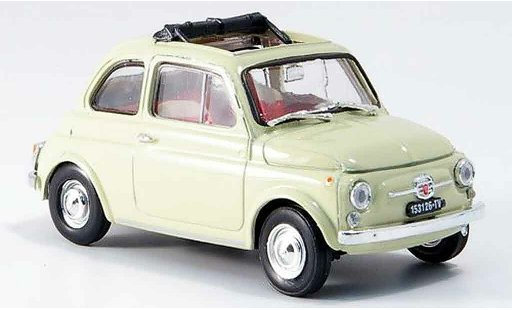 Fiat 500 F 1/43 Brumm creme geoffnetes Faltdach 1965 modellautos