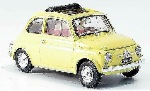 Fiat 500 F 1/43 Brumm gelb geoffnetes Faltdach 1965 modellautos