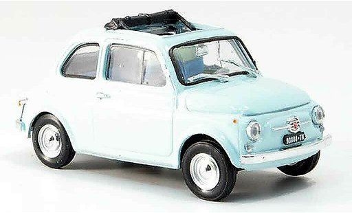 Fiat 500 F 1/43 Brumm blau geoffnetes Faltdach 1965 modellautos