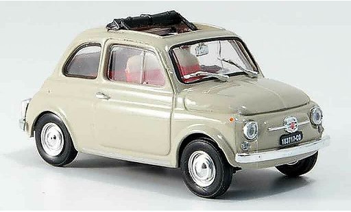 Fiat 500 F 1/43 Brumm sandbeige geoffnetes Faltdach 1965 modellautos