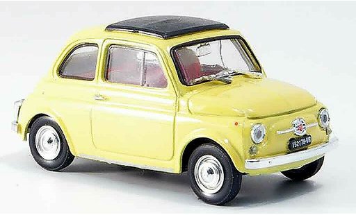 Fiat 500 F 1/43 Brumm gelb avec capote Faltdach 1965 modellautos