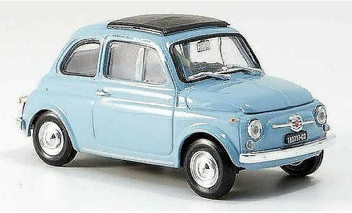 Fiat 500 F 1/43 Brumm himmelblau avec capote Faltdach 1965 modellautos