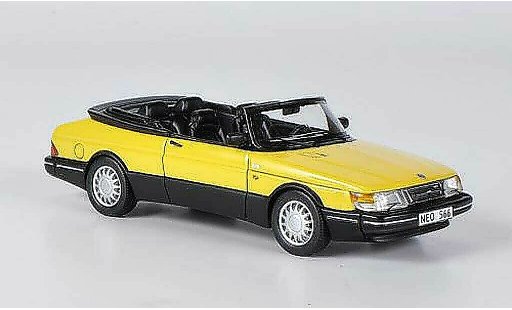 Saab 900 1987 1/43 Neo Cabrio gelb/schwarz modellautos
